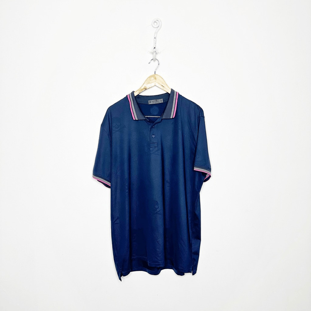 G/FORE KILLER EMBOSSED POLO TWILIGHT Navy blue Short sleeve golf G4MS21K07 XL